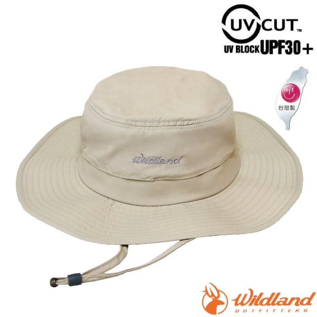 【WildLand 荒野 】男女 抗UV 透氣網遮陽圓盤帽.防曬帽.休閒帽.大盤帽/WH1051-176 白毛山✿30E010